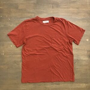 Imogene and Willie Pocket T Shirt Red Unisex Lightweight Cotton Medium Crew Neck